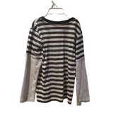 Chandail Manches Longues Trouble Maker gris ligner noir