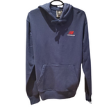 Hoodie new balance bleu gris logo rouge