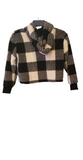 Veste levis a carreaux noir et blanc pelluche