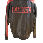 Veste kangol en cuir rouge et noir