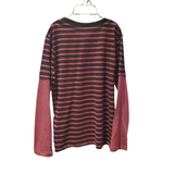 Chandail Manches Longues Trouble Maker bourgogne ligné noir