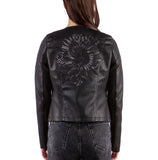 Veste de Cuir Végane Headrush ‘The Black Flower’ Femme