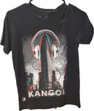Tshirt kangol noir avec dessin enfant